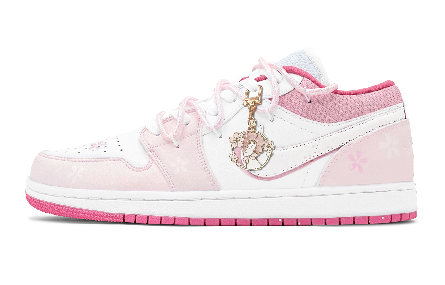 Order 커스텀 에어 조던 1 로우 '핑크 화이트' DR9498-168(TeamS-七夕樱花粉兔S-BOX)