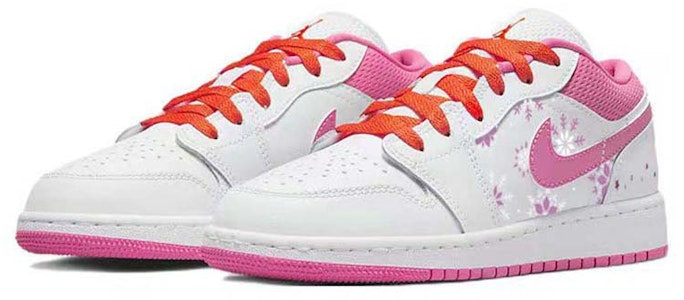 【訂製球鞋】 Jordan Air Jordan 1 舒適 百搭 耐磨防滑 低筒 復古籃球鞋 GS 粉白 Lookbook 【訂製球鞋】 Jordan Air Jordan 1 舒適 百搭 耐磨防滑 低筒 復古籃球鞋 GS 粉白