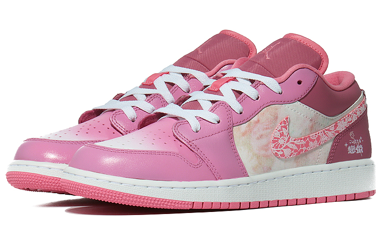 Lookbook [Sepatu Kustom] Air Jordan 1 Low 'Pink Putih' 553560-616(Team10--恋恋蔷薇)