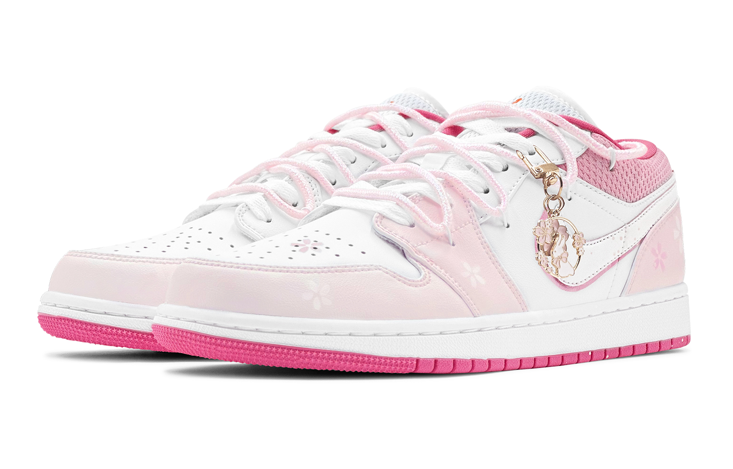 Shop 커스텀 에어 조던 1 로우 '핑크 화이트' DR9498-168(TeamS-七夕樱花粉兔S-BOX)