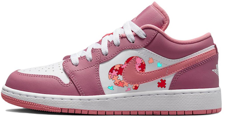 【訂製球鞋】Jordan Air Jordan 1 積木愛心 潮流百搭 防滑耐磨 低筒 復古籃球鞋 GS 粉紅白 Buy 【訂製球鞋】Jordan Air Jordan 1 積木愛心 潮流百搭 防滑耐磨 低筒 復古籃球鞋 GS 粉紅白