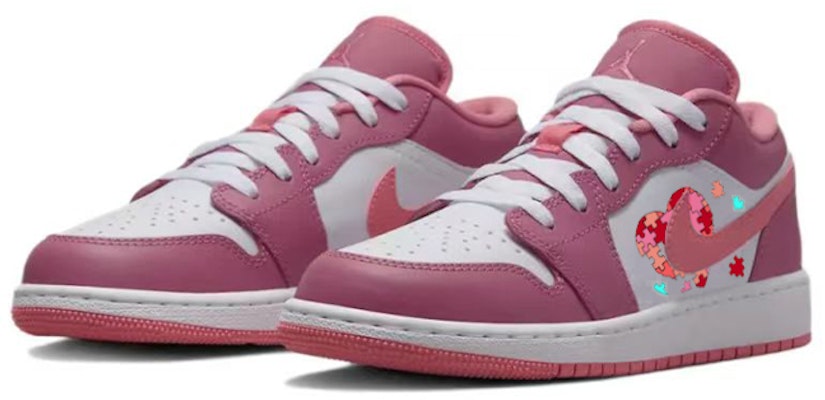 에어 조던 1 로우 '핑크 블럭 하트' (Air Jordan 1 Low 'Pink Block Heart') 553560-616(Team56-积木爱心) Lookbook 에어 조던 1 로우 '핑크 블럭 하트' (Air Jordan 1 Low 'Pink Block Heart') 553560-616(Team56-积木爱心)