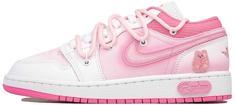 【定制球鞋】Jordan Air Jordan 1 低帮 Pinksicle RISK 小熊軟糖 漸變 刺繡 甜酷風 辣妹 復古籃球鞋 GS 粉白 Buy 【定制球鞋】Jordan Air Jordan 1 低帮 Pinksicle RISK 小熊軟糖 漸變 刺繡 甜酷風 辣妹 復古籃球鞋 GS 粉白
