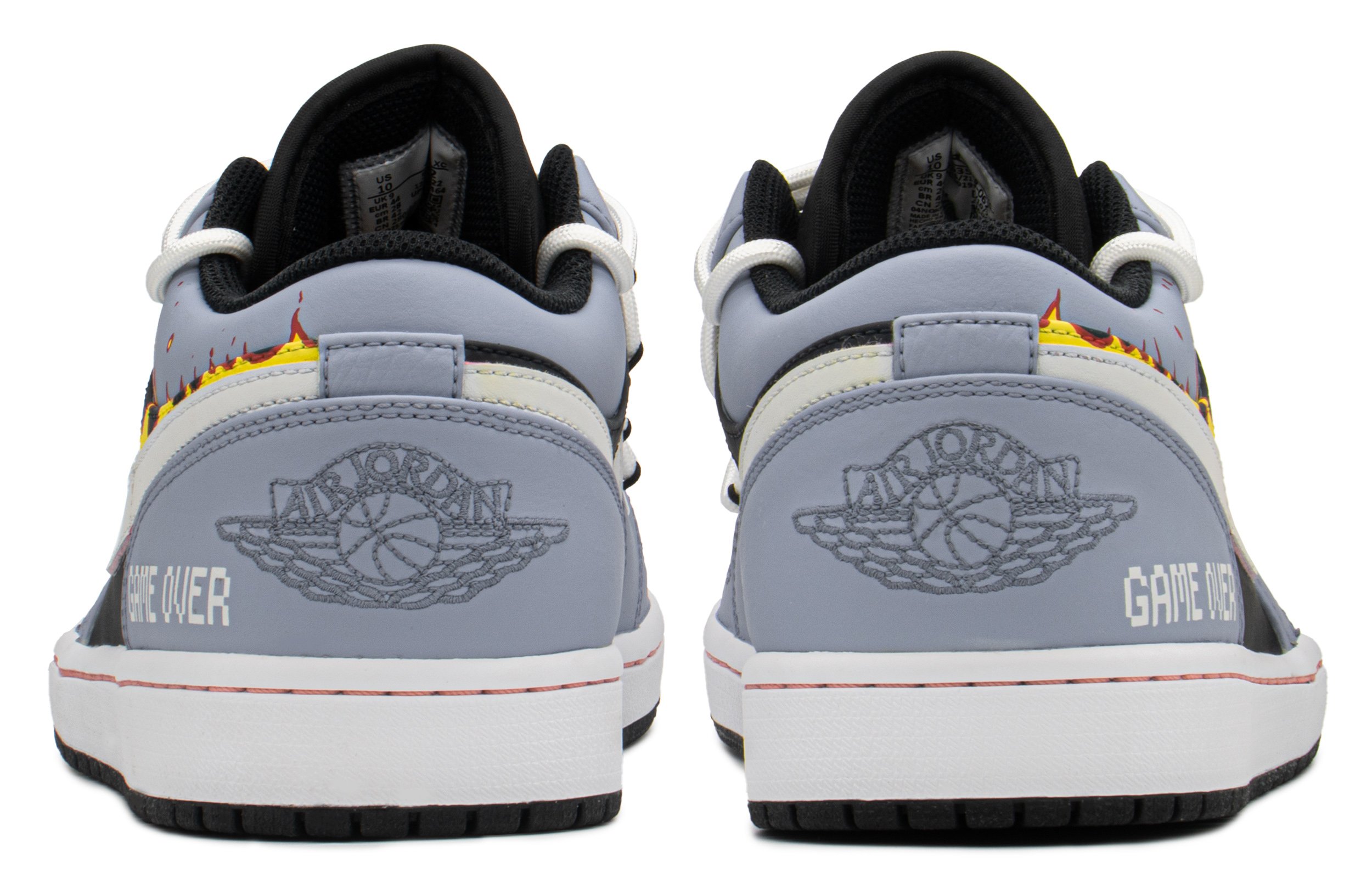 Purchase [定制鞋款] Air Jordan 1 Low '像素字母黑灰' 553558-062(TeamA-AJ像素火焰S-BOX)
