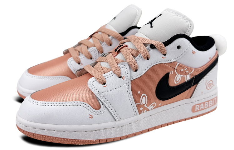 Lookbook [Zapatillas Personalizadas] Air Jordan 1 Low 'Plush Bunny Blanco Rosa' DM8960-801(Team叁-女款AJ兔球S-BOX)