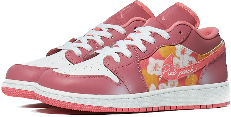 【客製球鞋】 Jordan Air Jordan 1 低筒 波普桃花 優雅逆齡 潮流經典 防滑耐磨 復古籃球鞋 GS 粉白色 Lookbook 【客製球鞋】 Jordan Air Jordan 1 低筒 波普桃花 優雅逆齡 潮流經典 防滑耐磨 復古籃球鞋 GS 粉白色