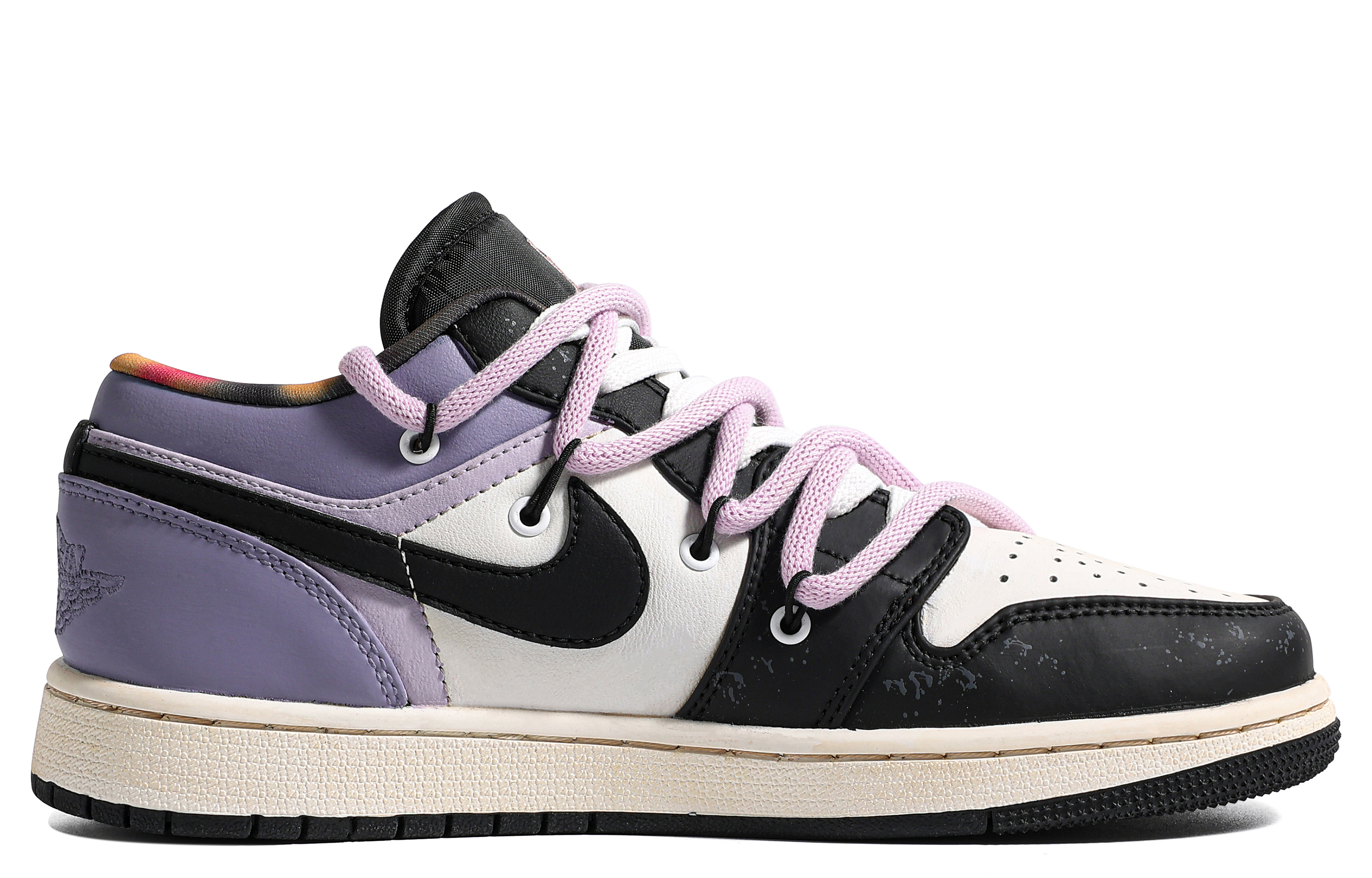 Order 커스텀 에어 조던 1 로우 '퍼플 블랙 몰로토프' (71 characters) DQ8421-001(TeamM-女款莫洛托夫-S-BOX)