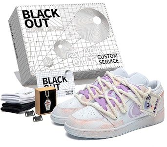 【定制球鞋】 Jordan Air Jordan 1 Low 紫霞漸變塗鴉 解構雙鞋帶 低幫 復古籃球鞋 GS 白紫粉 Buy 【定制球鞋】 Jordan Air Jordan 1 Low 紫霞漸變塗鴉 解構雙鞋帶 低幫 復古籃球鞋 GS 白紫粉