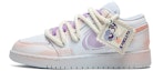 Order 【定制球鞋】 Jordan Air Jordan 1 Low 紫霞漸變塗鴉 解構雙鞋帶 低幫 復古籃球鞋 GS 白紫粉