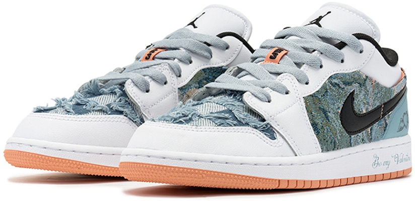 【定制球鞋】Jordan Air Jordan 1 Low 野鶴製造 復古籃球鞋 油畫風 文藝復興 低筒 復古籃球鞋 GS 青粉 Lookbook 【定制球鞋】Jordan Air Jordan 1 Low 野鶴製造 復古籃球鞋 油畫風 文藝復興 低筒 復古籃球鞋 GS 青粉