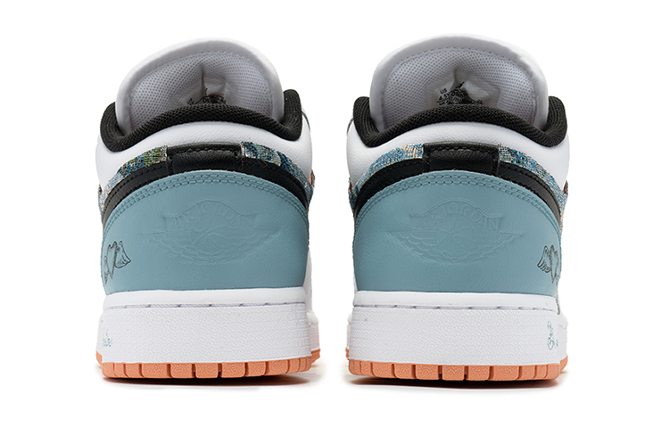 Purchase 【定制球鞋】Jordan Air Jordan 1 Low 野鶴製造 復古籃球鞋 油畫風 文藝復興 低筒 復古籃球鞋 GS 青粉