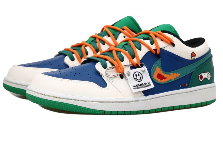 Shop [カスタムシューズ] エアジョーダン1 ロー 'レトロゲームコンソール青緑' 553558-065(Team拾玖-复古游戏机S-BOX)