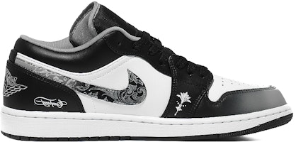 【客製化球鞋】Jordan Air Jordan 1 Low 流水年華 洛可可 耐磨 低筒 復古籃球鞋 男女皆宜 黑白灰 Order 【客製化球鞋】Jordan Air Jordan 1 Low 流水年華 洛可可 耐磨 低筒 復古籃球鞋 男女皆宜 黑白灰