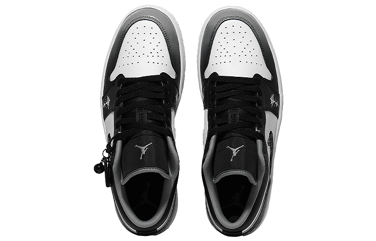 Shop 【客製化球鞋】Jordan Air Jordan 1 Low 流水年華 洛可可 耐磨 低筒 復古籃球鞋 男女皆宜 黑白灰