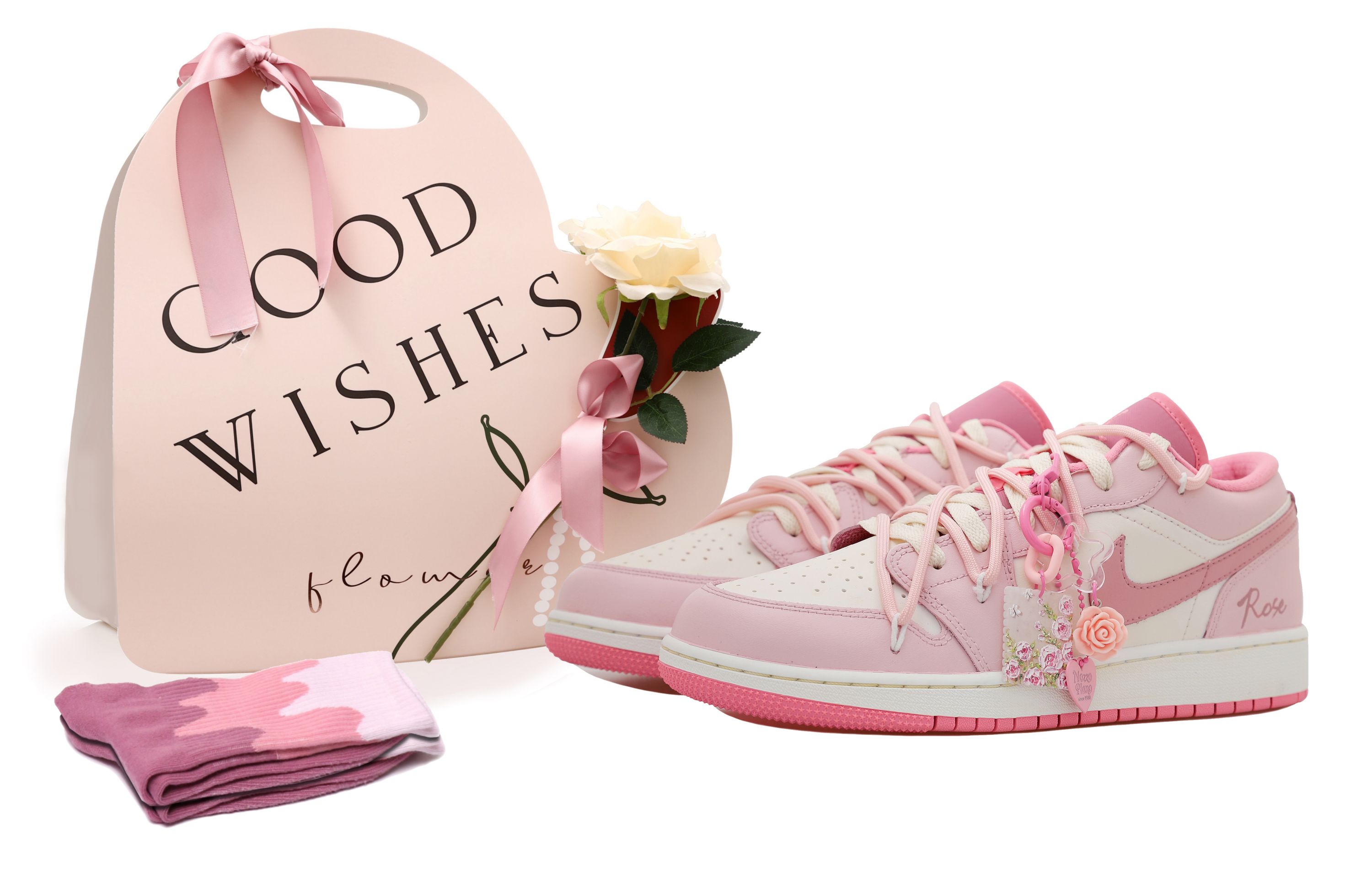 Buy [Kasut Custom] Air Jordan 1 Low 'Rose Deconstructed Vintage' 553560-616-471331