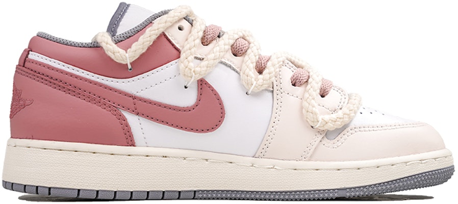 【訂製球鞋】 Jordan Air Jordan 1 Low 玫瑰心事 少女風 耐磨防滑 低筒 復古籃球鞋 GS 淺粉 Order 【訂製球鞋】 Jordan Air Jordan 1 Low 玫瑰心事 少女風 耐磨防滑 低筒 復古籃球鞋 GS 淺粉