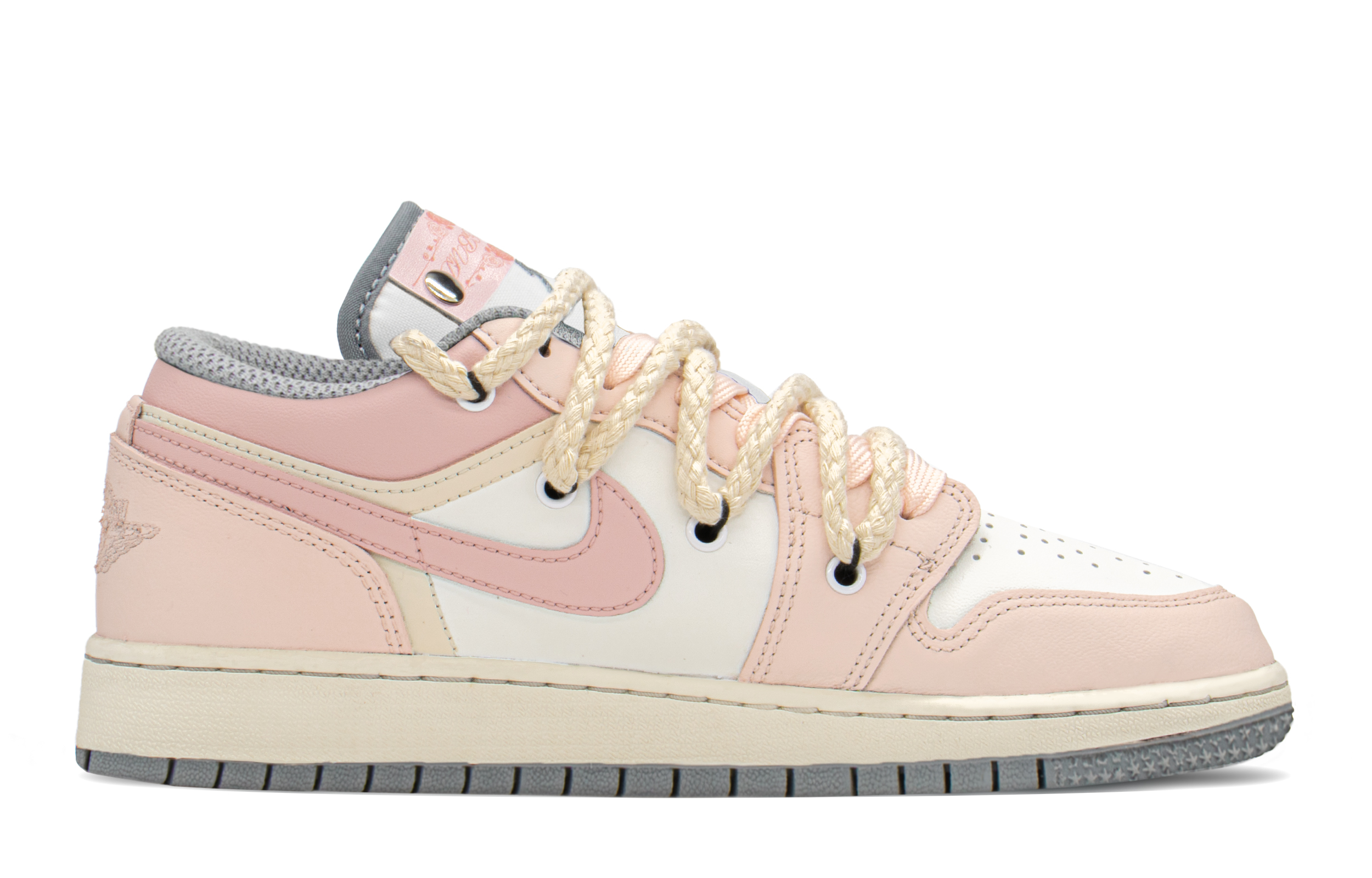 Order [Kasut Custom] Air Jordan 1 Low 'Rose Pink' 553560-053(TeamA-DK玫瑰少女)