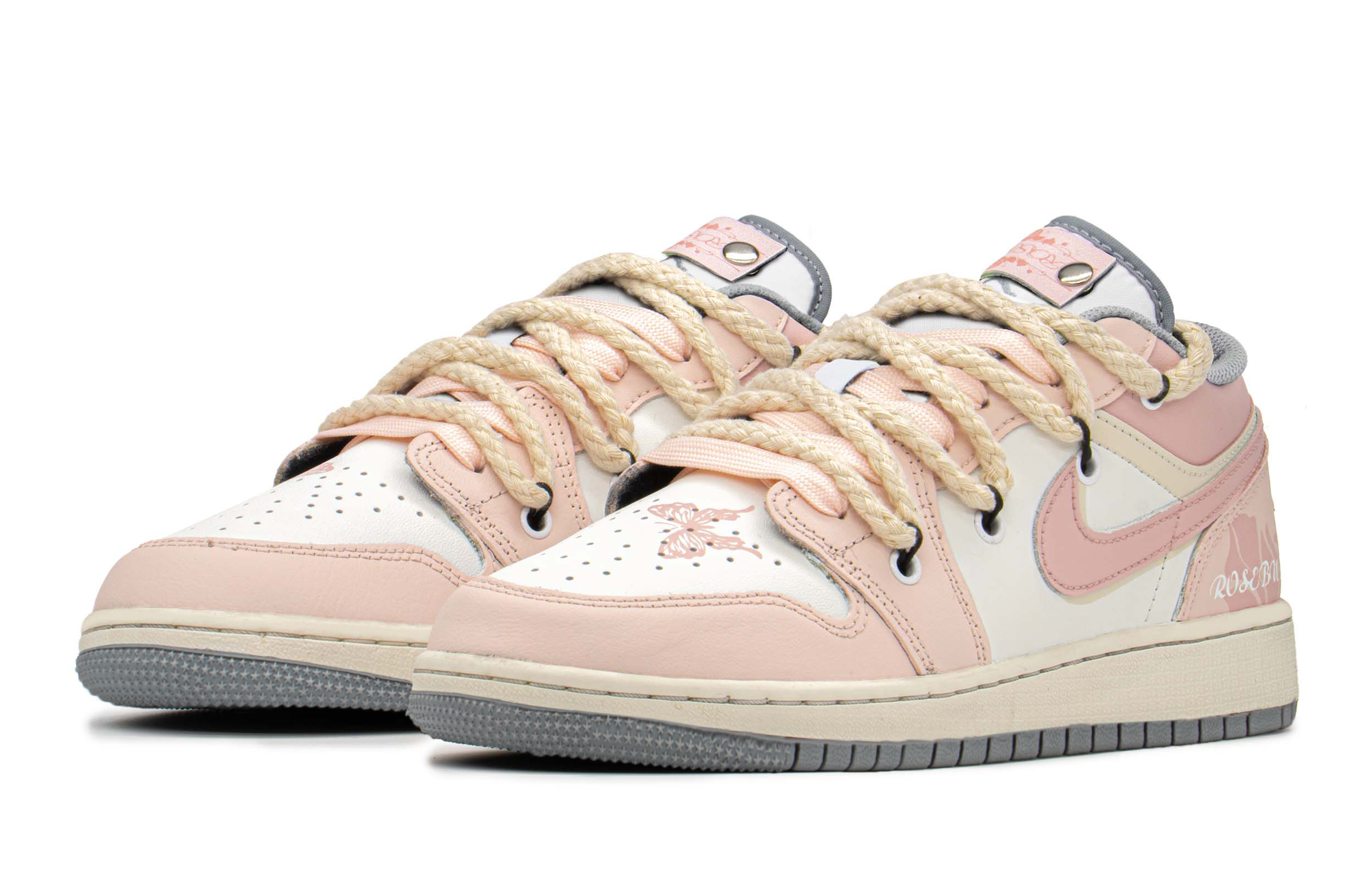 Lookbook [Kasut Custom] Air Jordan 1 Low 'Rose Pink' 553560-053(TeamA-DK玫瑰少女)