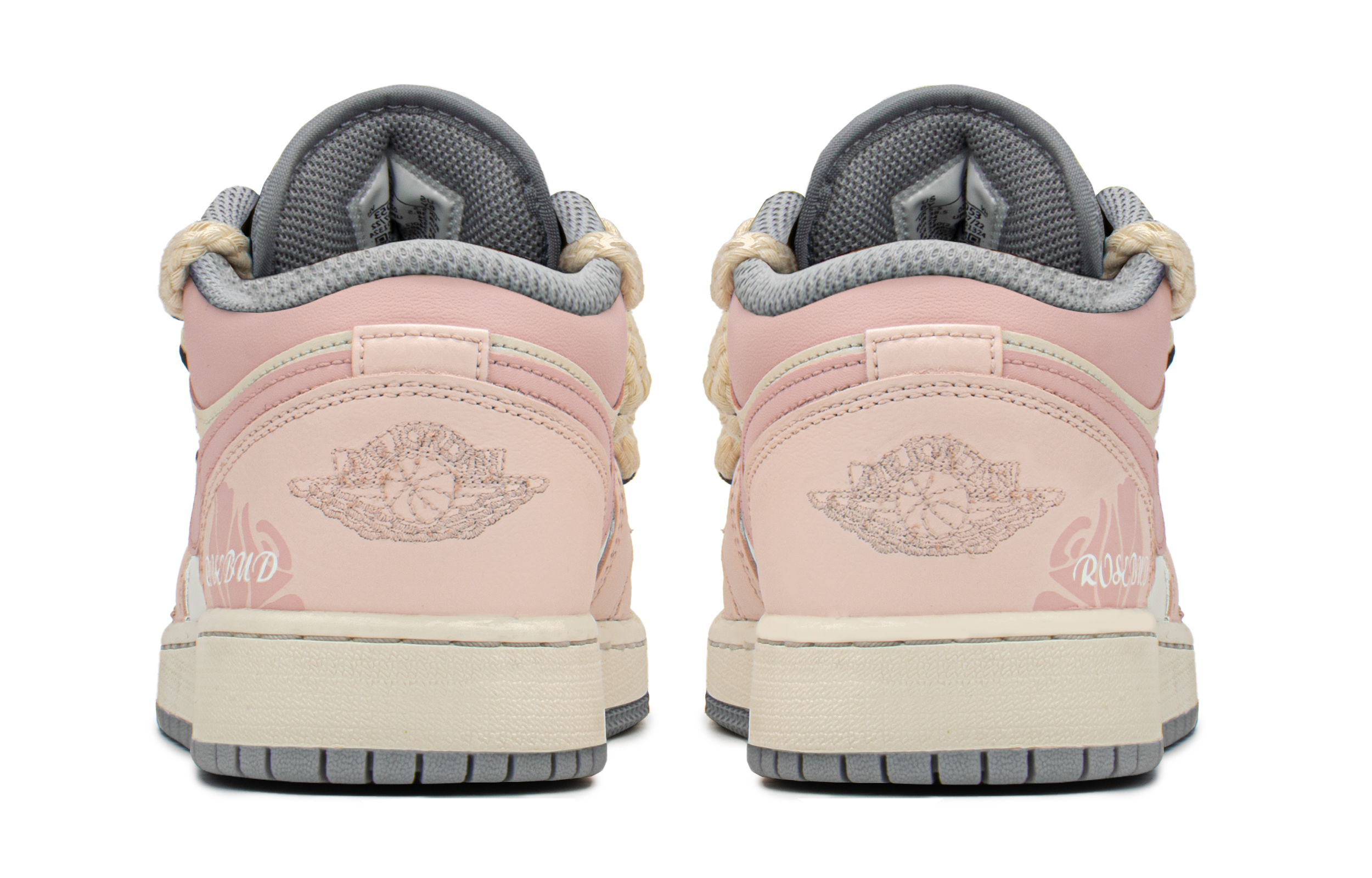 Shop [Kasut Custom] Air Jordan 1 Low 'Rose Pink' 553560-053(TeamA-DK玫瑰少女)