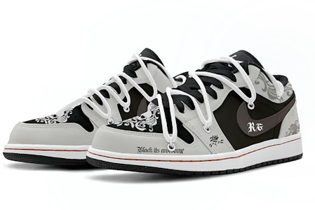 カスタムAJ1 ロー "ローズスカル" (黒/白) 553558-062(TeamK-绝望之巅) Lookbook カスタムAJ1 ロー "ローズスカル" (黒/白) 553558-062(TeamK-绝望之巅)