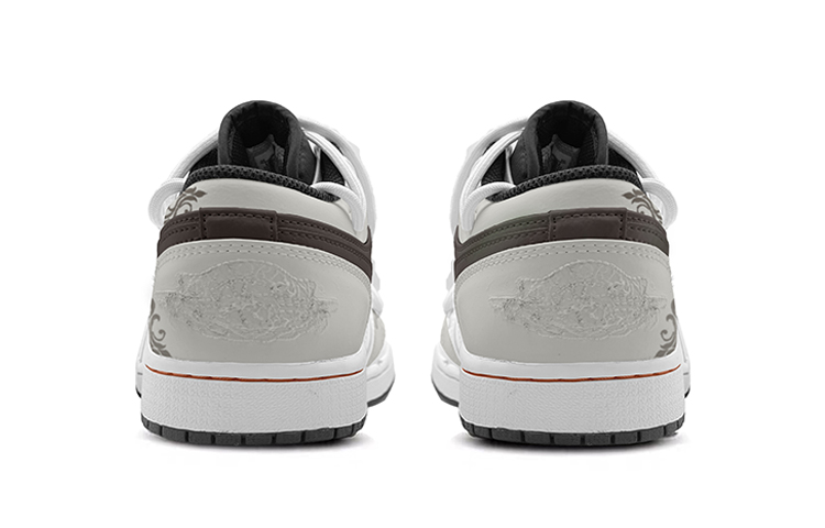 Shop [Kasut Custom] Air Jordan 1 Low 'Rose Skull Hitam Putih' 553558-062(TeamK-绝望之巅)