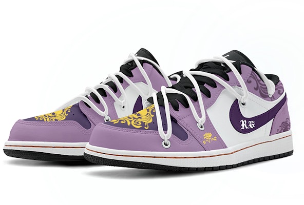 커스텀 에어 조던 1 로우 '장미해골 보라노랑' 553558-062(TeamK-韵味玫瑰) Lookbook 커스텀 에어 조던 1 로우 '장미해골 보라노랑' 553558-062(TeamK-韵味玫瑰)