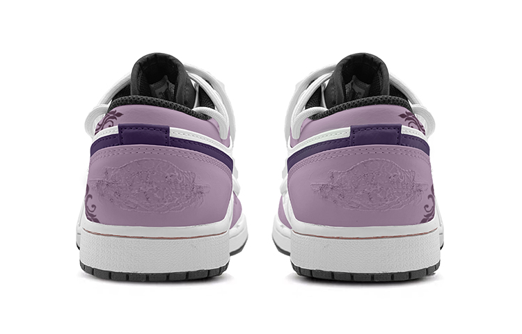 Shop 【定製球鞋】 Jordan Air Jordan 1 Low 解構鞋帶 玫瑰 字母 骷髏頭 低幫 復古籃球鞋 男款 紫黃
