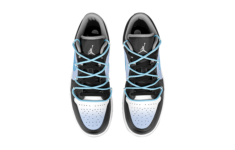 Shop 커스텀 에어 조던 1 로우 '섀도우 디컨 블랙 화이트 블루' 553558-040(Team47-男AJ蓝SBOX)