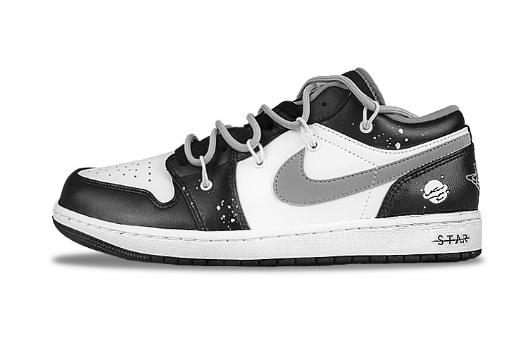 Buy [Sepatu Custom] Air Jordan 1 Low 'Shadow Galaxy Deconstructed Paint Splatter' 553558-040(Team58-AJ1宇宙)
