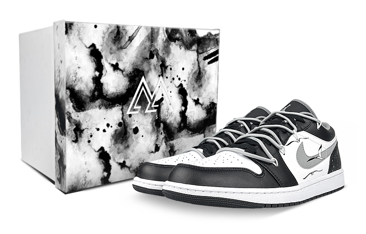 Buy [Zapatillas Personalizadas] Air Jordan 1 Low 'Shadow Gull Deconstructed' 553558-040(Team47-男AJ海鸥QD)