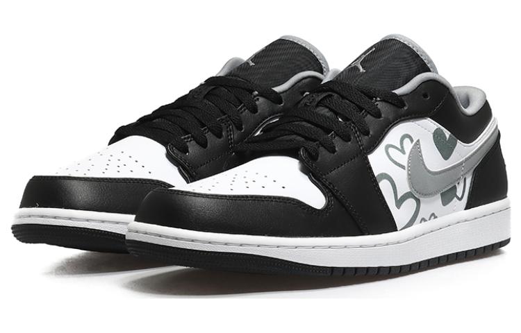 Lookbook [定制鞋款] Air Jordan 1 Low '影心' 553558-040(Team10-爱心黑白灰QD)
