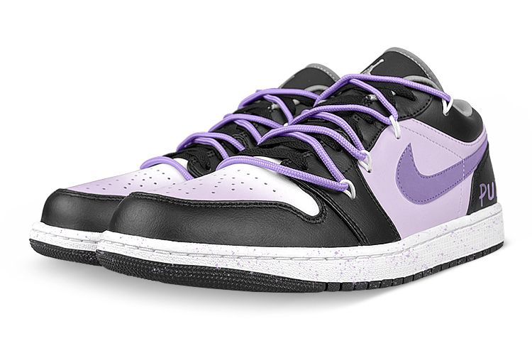 Lookbook Jordan 1 Low "Shadow Splatter" Negro/Morado 553558-040(Team47-男AJ紫SBOX)