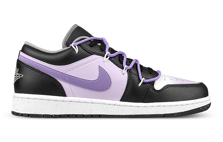 Order 【訂製球鞋】Jordan Air Jordan 1 低筒 影子 泼墨 解構 復古籃球鞋 男女款 黑白紫