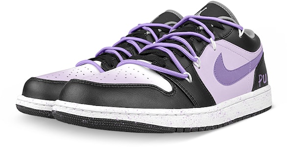 【訂製球鞋】Jordan Air Jordan 1 低筒 影子 泼墨 解構 復古籃球鞋 男女款 黑白紫 Lookbook 【訂製球鞋】Jordan Air Jordan 1 低筒 影子 泼墨 解構 復古籃球鞋 男女款 黑白紫