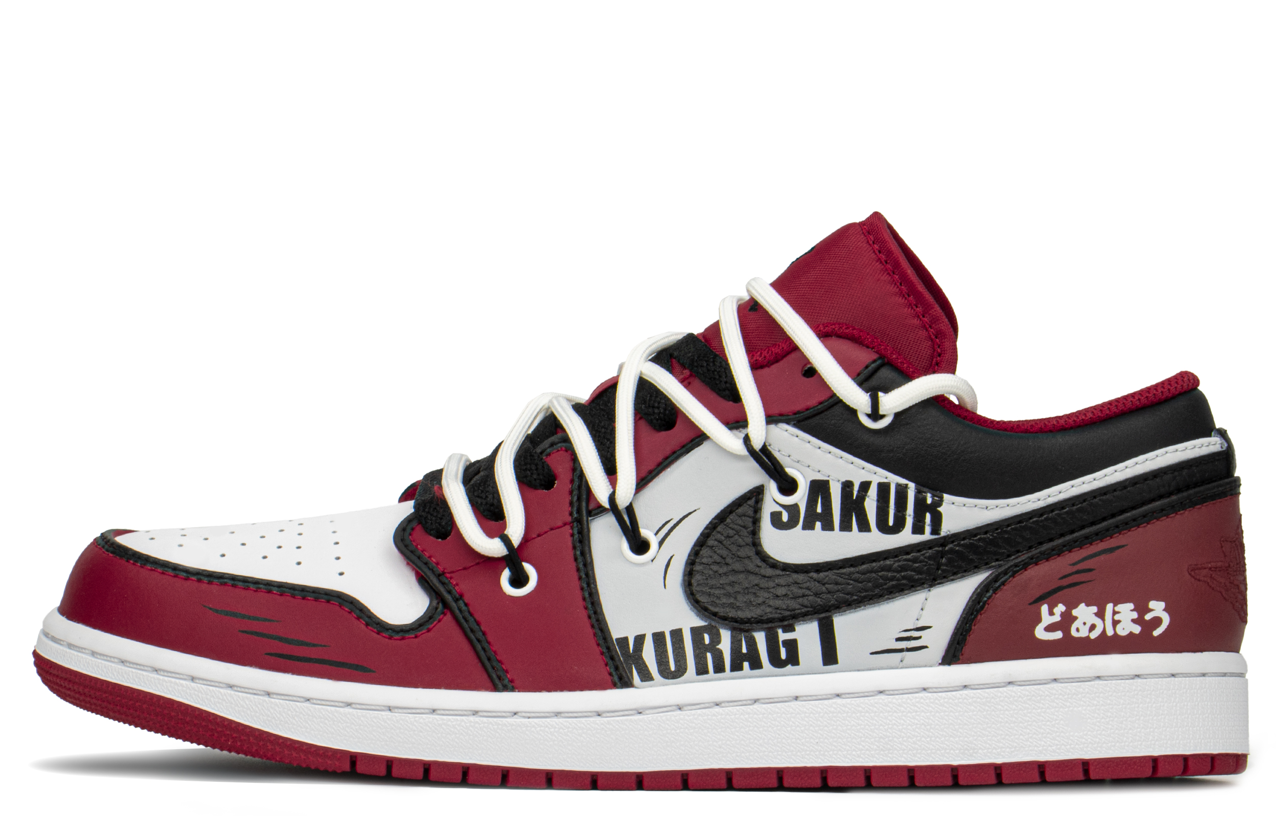 Buy 에어 조던 1 로우 '슬램덩크 블랙 레드 화이트' 커스텀 553558-163(TeamA-AJ男女灌篮高手)