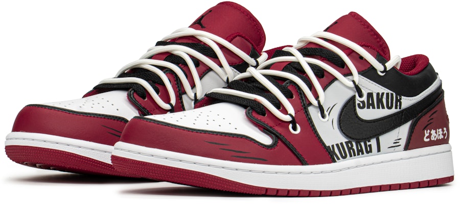 에어 조던 1 로우 '슬램덩크 블랙 레드 화이트' 커스텀 553558-163(TeamA-AJ男女灌篮高手) Lookbook 에어 조던 1 로우 '슬램덩크 블랙 레드 화이트' 커스텀 553558-163(TeamA-AJ男女灌篮高手)