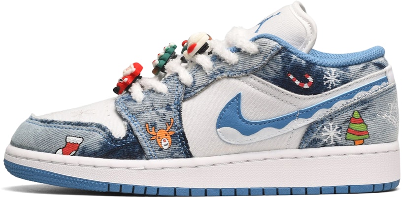 カスタムAJ1 Low「雪夜デニム落書き」 DM8947-100(TeamE-女款雪夜蓝白) Order カスタムAJ1 Low「雪夜デニム落書き」 DM8947-100(TeamE-女款雪夜蓝白)