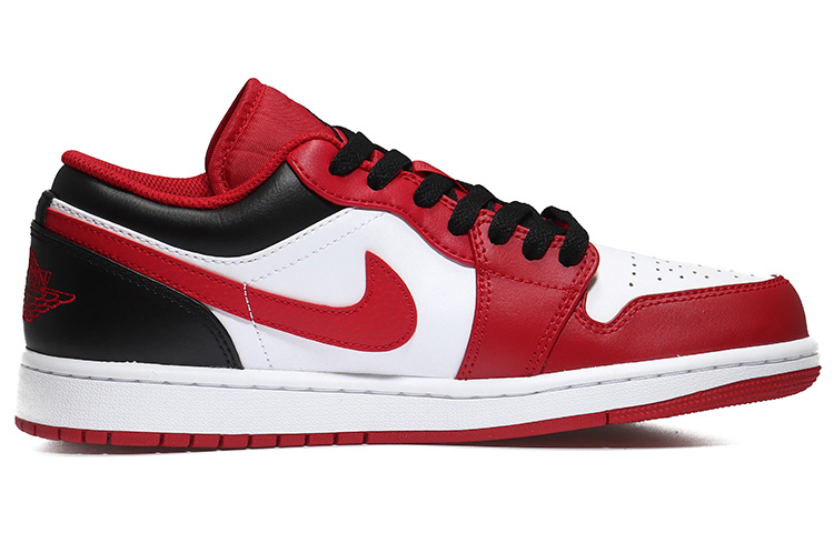 Order カスタムAJ1 Low "スノーフレーク" 553558-163(Team10-等雪落男红白黑QD)