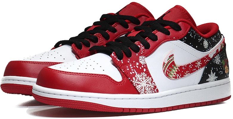 カスタムAJ1 Low "スノーフレーク" 553558-163(Team10-等雪落男红白黑QD) Lookbook カスタムAJ1 Low "スノーフレーク" 553558-163(Team10-等雪落男红白黑QD)