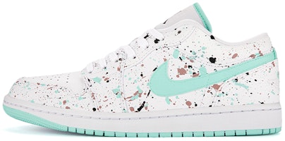 【定制鞋】Air Jordan 1 Low '斑点薄荷绿' 553560-130(Team18-AJ1女款蒂凡尼绿泼墨) Buy 【定制鞋】Air Jordan 1 Low '斑点薄荷绿' 553560-130(Team18-AJ1女款蒂凡尼绿泼墨)