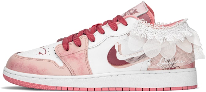 【訂製球鞋】Jordan Air Jordan 1 FZBB 精靈少女 體貼 百搭 低筒 復古籃球鞋 GS 粉白 Buy 【訂製球鞋】Jordan Air Jordan 1 FZBB 精靈少女 體貼 百搭 低筒 復古籃球鞋 GS 粉白