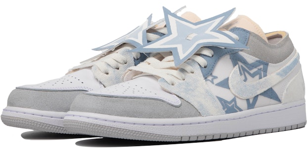 【定製球鞋】 Jordan Air Jordan 1 Low 達芬奇定製 星落 牛仔 簡約 扎染 低幫 復古籃球鞋 男款 灰藍 Lookbook 【定製球鞋】 Jordan Air Jordan 1 Low 達芬奇定製 星落 牛仔 簡約 扎染 低幫 復古籃球鞋 男款 灰藍