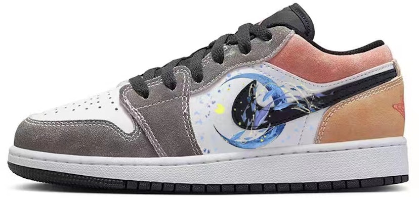 【定製球鞋】 Jordan Air Jordan 1 星空月色 逐月海豚 璀璨造夢 減震防滑 低幫 復古籃球鞋 GS 灰白棕 Buy 【定製球鞋】 Jordan Air Jordan 1 星空月色 逐月海豚 璀璨造夢 減震防滑 低幫 復古籃球鞋 GS 灰白棕
