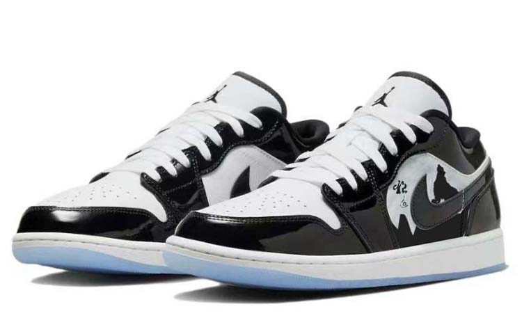 Lookbook [Kasut Kustom] Air Jordan 1 Low 'Langit Berbintang - Totem Serigala' DV1309-100(Team56-狼山图腾)