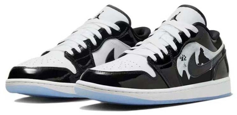 【訂製球鞋】 Jordan Air Jordan 1 星空月色 狼山圖騰 狼道精神 漆皮減震耐磨 低筒 復古籃球鞋 男款 白黑 Lookbook 【訂製球鞋】 Jordan Air Jordan 1 星空月色 狼山圖騰 狼道精神 漆皮減震耐磨 低筒 復古籃球鞋 男款 白黑