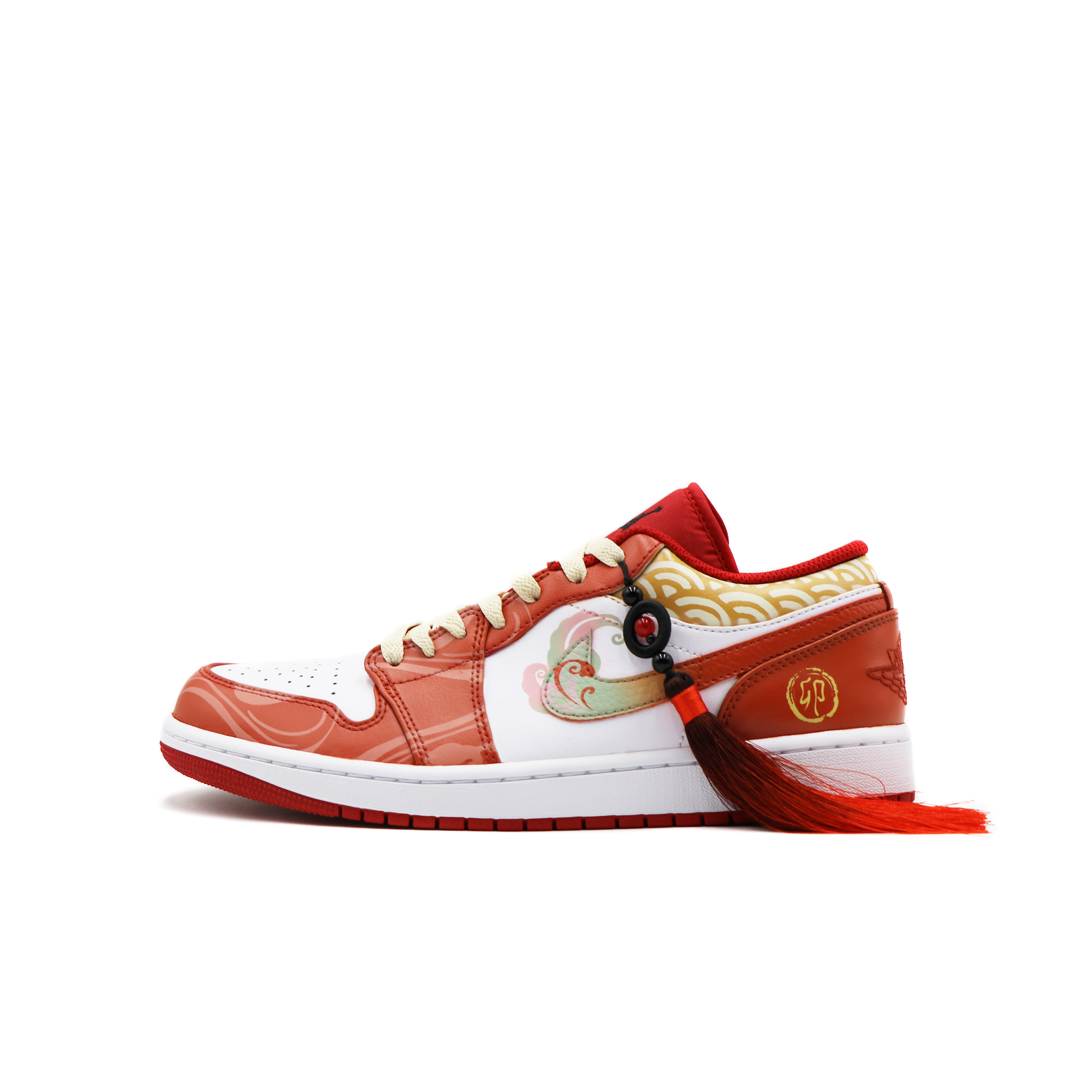 Buy [Kasut Custom] Air Jordan 1 Low 'Tahun Arnab CNY Putih Merah' 553558-163(Team17-癸卯锦鲤S-BOX)