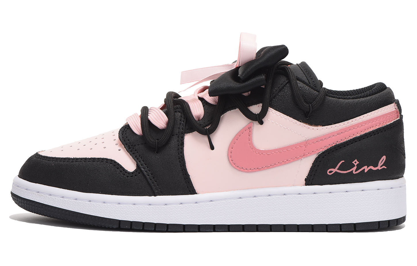 Order [Zapatos Personalizados] Air Jordan 1 Low 'Fresa Negro-Rosa' DX4374-008(Team拾伍-黑粉SBOX)