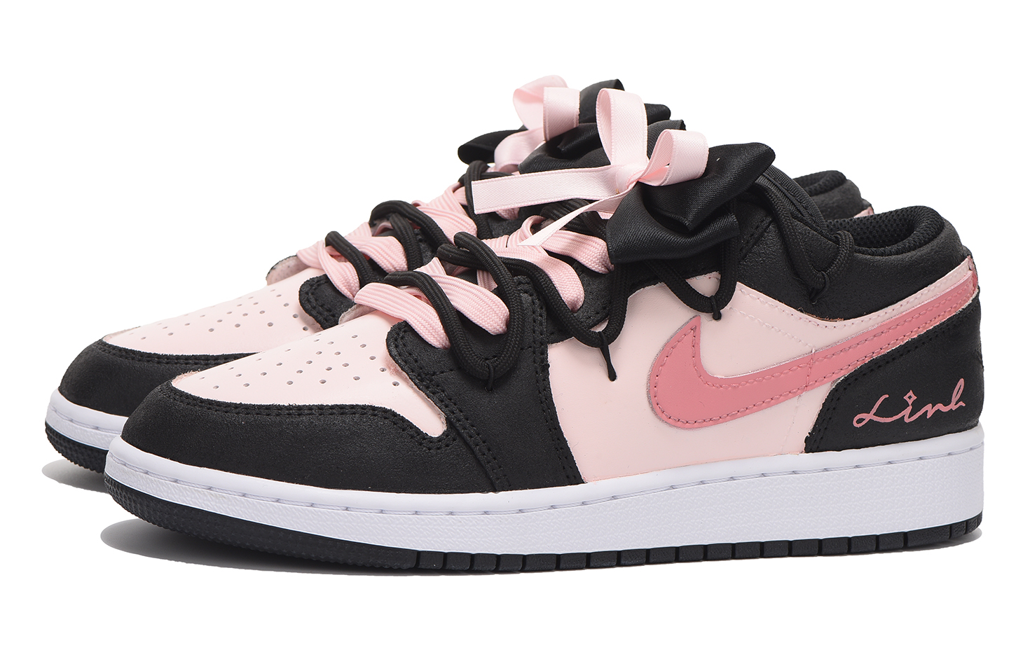 Shop [Zapatos Personalizados] Air Jordan 1 Low 'Fresa Negro-Rosa' DX4374-008(Team拾伍-黑粉SBOX)