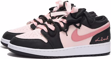 【訂製球鞋】Jordan Air Jordan 1 芝芝莓莓 蝴蝶結 百搭潮流 包覆性 低筒 復古籃球鞋 GS 黑粉 Shop 【訂製球鞋】Jordan Air Jordan 1 芝芝莓莓 蝴蝶結 百搭潮流 包覆性 低筒 復古籃球鞋 GS 黑粉