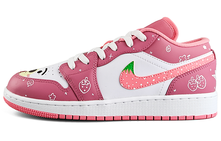 Buy [Sepatu Kustom] Air Jordan 1 Low 'Strawberry Star Beruang Pink Putih' 553560-616(Team13-草莓童话小熊B)
